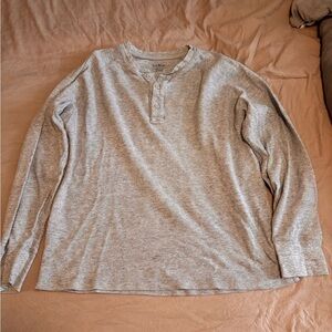 L.L. Bean Light Gray Henley Shirt